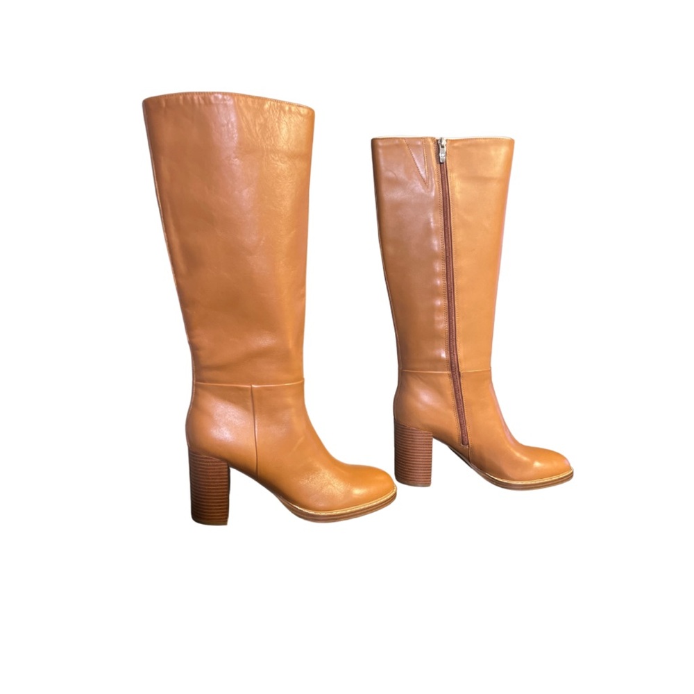 Tan Leather Knee-High Boots